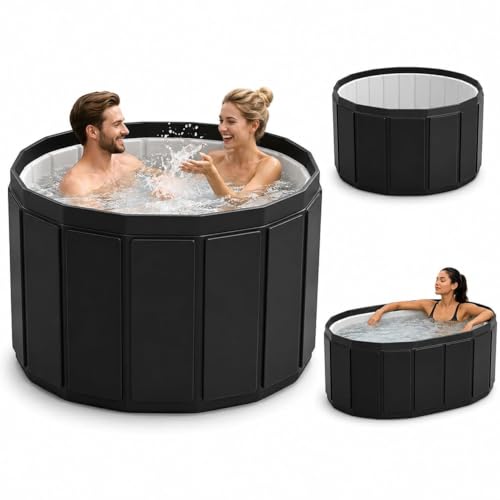 Portable Bathtub for Adult, Foldable Soaking Bathtub for Hot SPA&Ice Bath, Foldable Small Bathtub collapsible bathtub for Bathing, 6-layer Insulated portable tub,Space-Saving (black 41.3X26.6 IN)