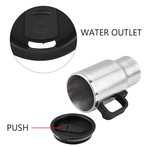 Taza eléctrica para auto 12V, acero inoxidable 450ml miniatura 5