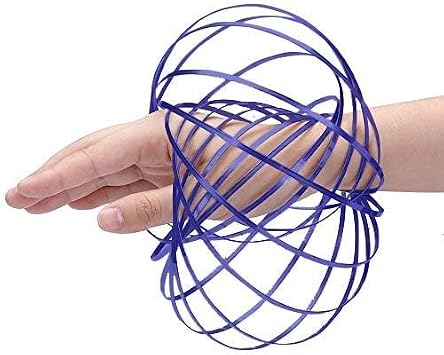 Digital Energy Kinetic Educational Spring Toy - Multi Sensory Interactive 3D Shaped Flow Ring Royal Blue