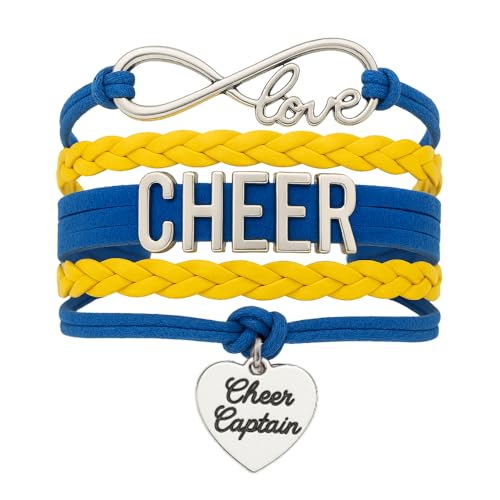 Image of Sportybella Cheer Captain Charm Bracelet- Girls Captain Cheerleading Bracelet- Cheer Jewelry for Cheerleader