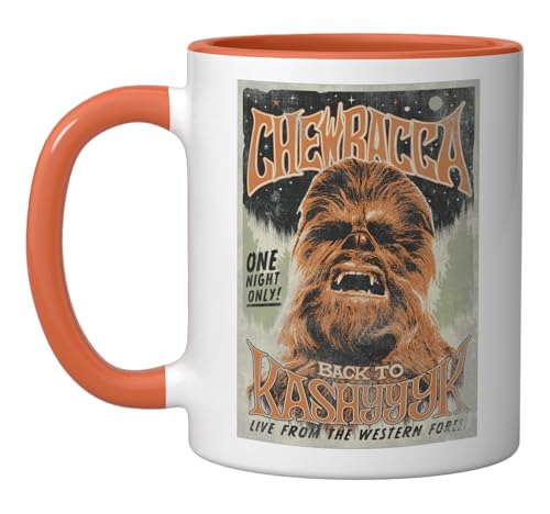 Star Wars Chewbacca Mug Vintage Cerámica 11 oz Naranja miniatura 1