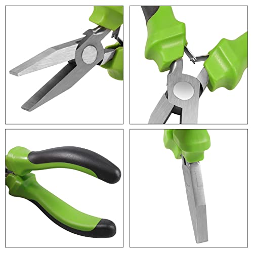 Image of 5 Inch Flat Nose Plier Smooth Jaw Flat Nose Duck Bill Pliers with Spring Jewelry Making Wire Bending Warpping Shaping Handcraft Making Repair Tool