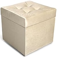 Pouf Portaoggetti In Velluto Verde 45x120 Cm - Con Vanità Da 105 Litri - Foto 5