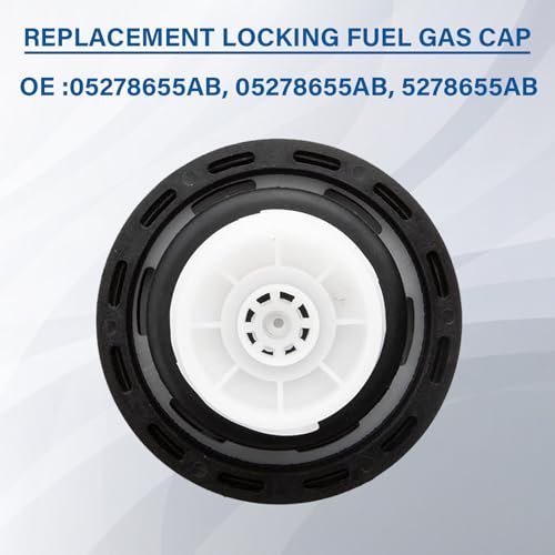 Image of Locking Gas Cap, Fuel Tank Cap with Key For Dodge Jeep Ram Cherokee Grand Cherokee Wrangler TJ LJ JK JKU JL JLU JT Liberty Compass,5278655AB,05278655AB