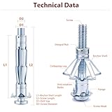 36 Sets Hollow Wall Fixings Anchor, Heavy Duty Metal Plasterboard Cavity Wall Fixings Anchors Plugs, Screws Assortment for Plasterboard, Thin Metal,Concrete, Masonr, Drywall, Brick, Wood Doors - Image 4