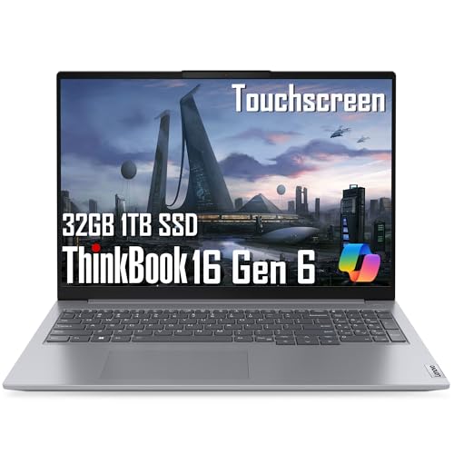 Image of Lenovo 16 inch FHD+ Touchscreen Laptop Computers for Home Business Student, Intel 8-Core i5-13420H (Beat i7-1355U), 32GB DDR5 RAM, 1TB SSD, Thunderbolt 4, Ethernet, Wi-Fi 6, Webcam, Win 11 Pro, Grey