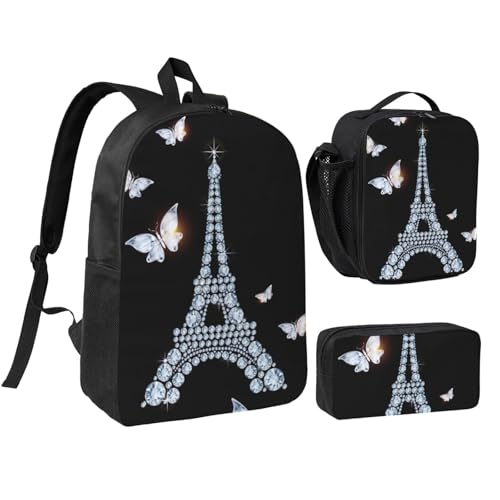 Sac à dos école Tour Eiffel pack 3 en 1 pour soulager le dos des élèves