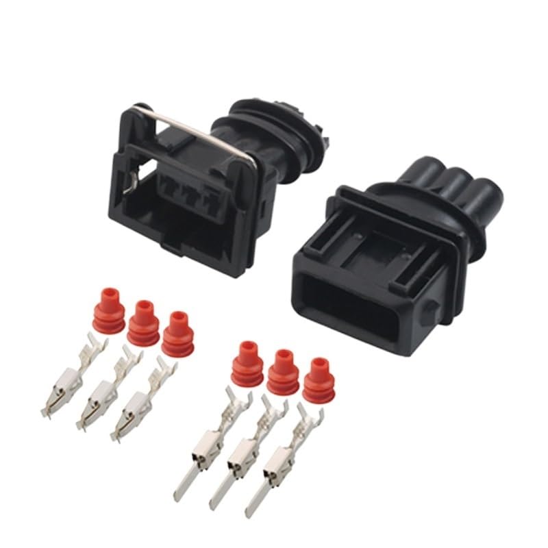 1/5/10/20 Sets 2 3 Pin 3.5mm Water Proof Connector 282189-1 for Automotive Fuel Injector EV1 Ignition Coil(3p Female Male,5 Sets)