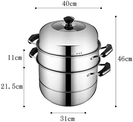AYHa Large Capacity Steamer Pot|Stock Pot| Multi Food Cook Pot|Induction Pans with Tempered Glass Lid and Bakelite Handle| Suitable for All Hobs Including Induction,40cm