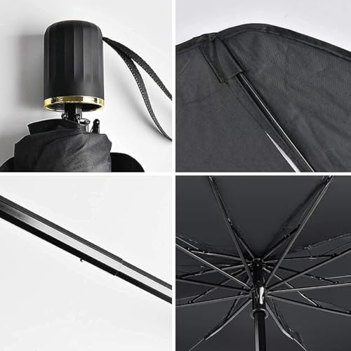 Image of Car Sun Shade Windshield Cover - Umbrella Windshield Sunshade for Car Front Window, Sun Protection and Heat Insulation Foldable Sunshade, Full Cover Sun Shade for Most Vehicles-Black