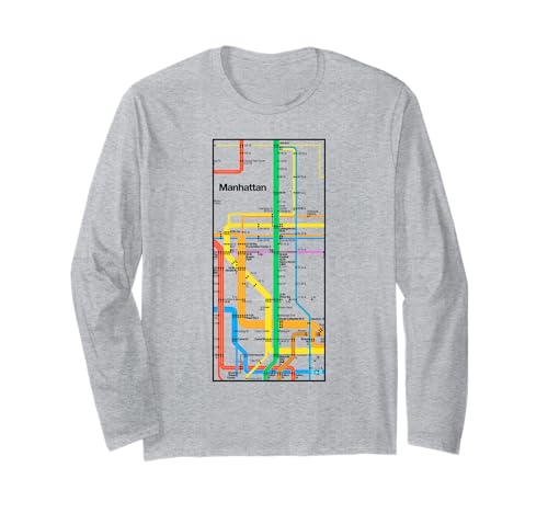 Manhattan New York NYC Metro Mapa Retro Rail Transit Art Manga Larga