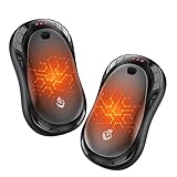 Hand Warmers Rechargeable 2 Pack FANDLISS 6000mAh Portable Reusable Hand Warmer,USB Rechargeable Hand Warmer 3 Heat Levels Up To 55°C For Raynauds,Outdoor,Camping,Women Mens Gifts (Black-Grey)
