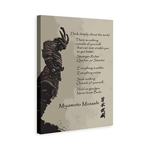 GENGSHENG Vagabond Poster Miyamoto Musashi Règles de la vie Poster mural avec citations de samouraï japonais pour décoration de chambre, encadré, prêt à être accroché, 30,5 x 45,7 cm