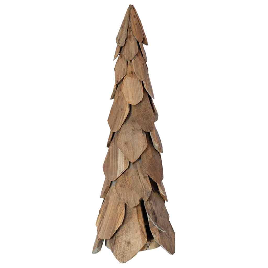 Árbol de Navidad de madera de teca, 80 cm, color marrón