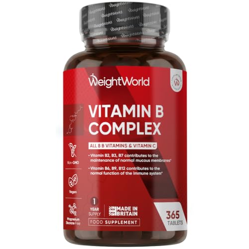 Vitamin B Complex Supplement - 365 Tablets (1 Year Supply)