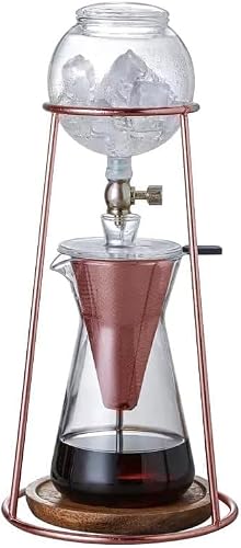 Nispira Modern Iced Coffee Cold Brew Coffee Maker Slow Drip Coffee Machine Stainless Steal Copper Color 400mL Borosilicate Glass - Thumbnail 2