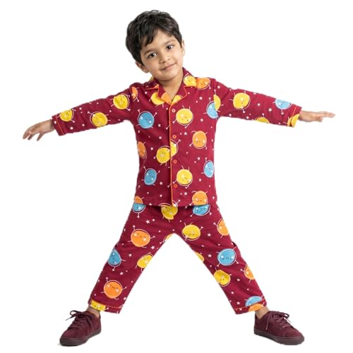 Image of CLAP Kids Cotton Printed Full Sleeves Night Suit