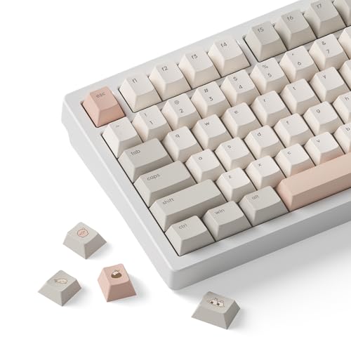 dokodoko Bento Keycaps - PBT Cherry Profile Dye-Sub 168 Keys Cute Minimalist Pastel Set for Mechanical Keyboards