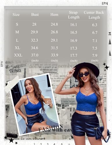 Image of Avidlove Lace Bralette for Women Spaghetti Strap Tank Top V Neck Slim Basic Camisoles