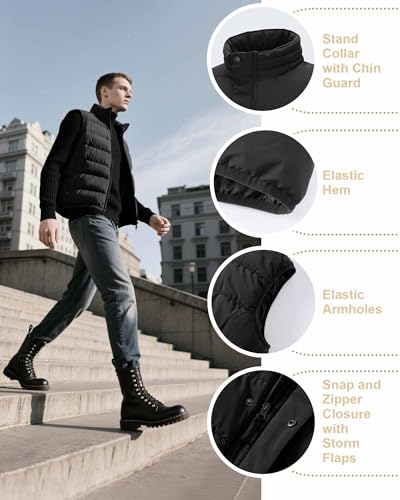 33,000ft Men's Puffer Vest Outerwear Winter Warm Padded Outdoor Casual Thick Insulated Quilted Sleeveless Jacket4