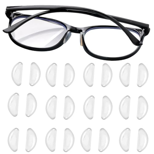 Fc'Noqgn 12 Pares de Soportes de Silicona para la Nariz, Airbag Autoadhesivo, Soportes Suaves para la Nariz, En Forma de D, Antideslizantes, Adhesivos para Gafas, Almohadillas, Antideslizantes