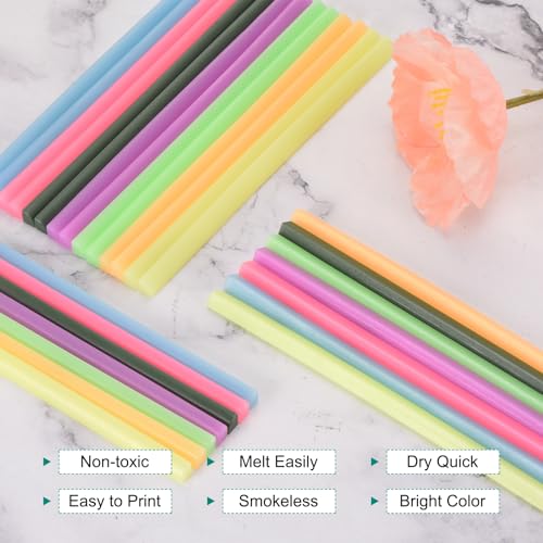 QUARKZMAN 30 Stück 11mm Wachssiegel Stöcke Fluoreszierendes Grünes Zylinder-Siegelwachs-Stick-Klebepistolen-Wachssiegelstab-Handwerkskleber-Wachs für Briefsiegel-Wachssiegelstempel