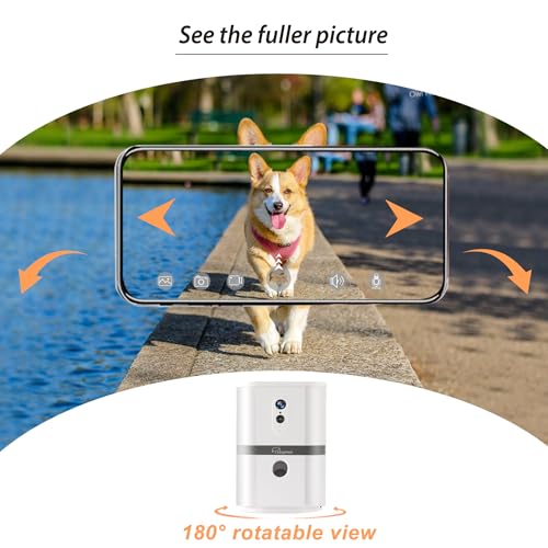 Image of Petalk AI II Dog Camera Automatic Treat Dispenser, 5G WiFi Pet Camera with 180 Pan Full-Room View