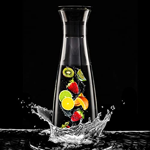 Foto von Zoë&Mii Premium 1,5l Glaskaraffe - Wasserkaraffe mit Edelstahl Deckel - Karaffe aus Glas - Glaskanne Geschenk als Wasserkrug und Wein Dekanter Krug - Geburtstagsgeschenk für mama-Glas Wasserflasche