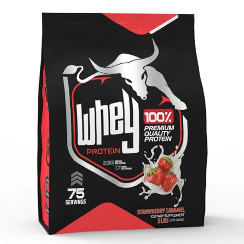 Image of 100% Whey Protein Powder, 5 Lbs | Supports Lean Muscle & Recovery | Fast Absorption | Natural BCAA & EAA | Non-GMO, Soy & Gluten-Free | FSSAI Approved (Strawberry Caramel)