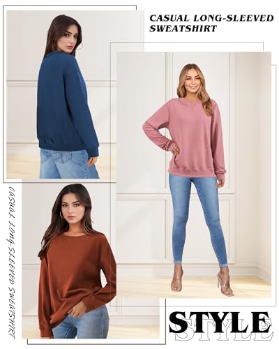Sweatshirt for Women, Casual Crewneck Sweatshirts Women Loose Fit Long Sleeve Pullover Tops Cute Soft Shirt - Image 5