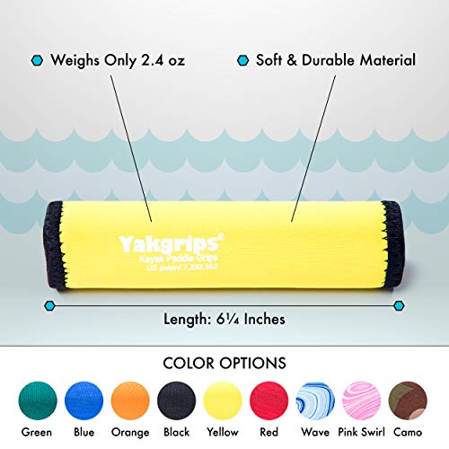 Yakgrips Takeapart Kayak Paddle Grips, No-Slip, Prevents Blisters (Yellow) - Cascade Creek #TOP2