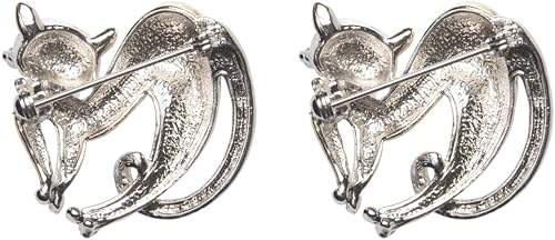Image of Set of 2 Brooch Lapel Pins With Rhinestones