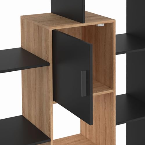 IDMarket - Etagère bibliothèque Colette Noir et Effet Bois – vue 6