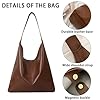 XFSRG Tote Bag Sac Femme PU Cuir Sac Bandoulière Cabas Grand Capacité Fourre Tout Epaule pour Travail Voyages L'école (Marron) #2
