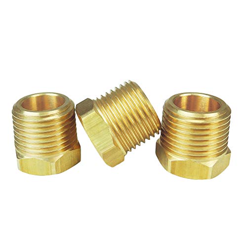 Nigo Industrial Co. Brass Pipe Fitting, Hex Bushing Reducer, Nominal Pipe Size: 3/8" Npt Male X 1/4" Npt Female (Pack Of 3) #TOP4