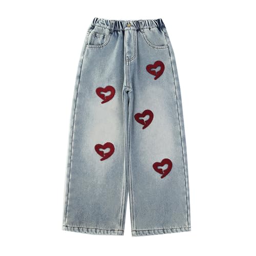 Jean baggy pour filles coupe large confortable anti-serrage