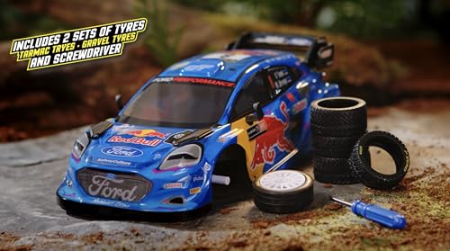 Nikko RC Rally Series M-Sport Red Bull Ford Puma Hybrid Rally1#8 Tanak with extra tyres and screwdriver Remote Control Car - Image 3