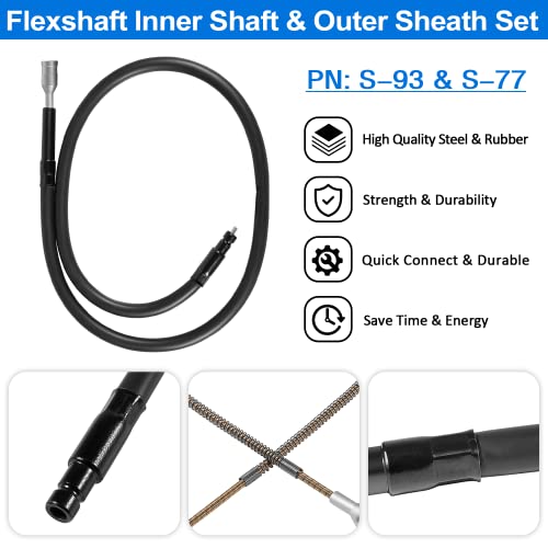 For Foredom Flexshaft 39” Long Metal Flexible Inner Shaft Cable & Rubber Outer Sheath Set For Cc Lr S Sr Tx Series Rotary Motors Jewelry Tool S-93 S-77 Replacement Maintenance Kit #TOP5