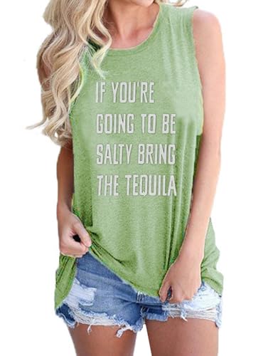 SurBepo Débardeur d'été ample sans manches pour femme, Vert-2., Taille M