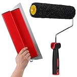 Drywall Skimming Blade Smoothing Spatula Plastering Wall Plastering Tools, High Grade Drywall Skimming Blade for Plastering (16inch/40cm with Paint Roller Cover)