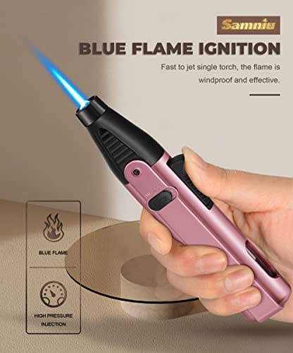 Samniu 4 Pack Of Butane Torch Lighter, Refillable Butane Gas, Mini Jet Flame Blow Torch Lighters For Candle, Grill, Kitchen, Father's Day Gift For Men Dad (Gas Not Included) #TOP2