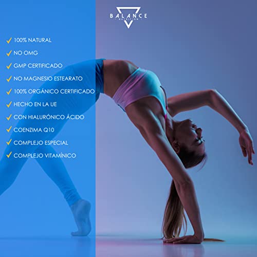 Colágeno Marino con Ácido Hialurónico | Hidrolizado | Colageno Marino, para piel, articulaciones y huesos | 15 ingredientes activos: coenzima Q10, biotina, vitamina C, A, B2, aloe vera