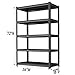 Notmise Garage Shelving, Heavy Duty 5-Tier Adjustable Storage Rack, Steel Shelving,3000 lbs Capacity, Industrial Shelves for Heavy Tools and Equipment (5-Tier 72