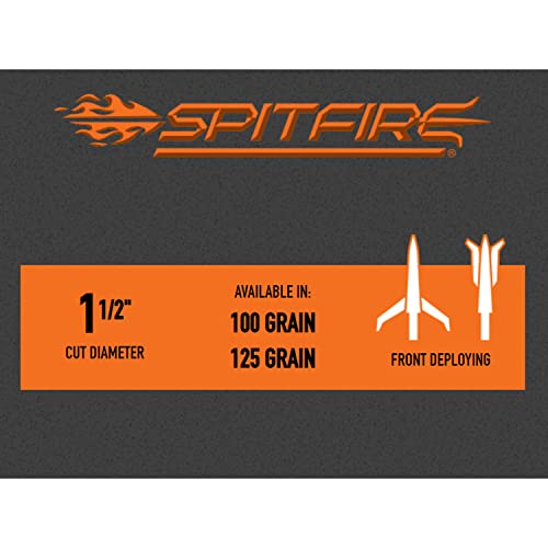 Nap Spitfire Mechanical Broadhead 1 1/2" Cut Diameter 100 Grain Front Deploying 3 Pack #TOP4