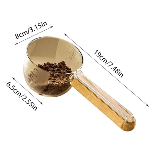 Messbecher, Tierfutter-Messlöffel, Hundefutter, Präzisionswaage, Tierfutter-Messbecher, Katzen-Messbecher mit Verschlussclip-Design, für Hunde und Katzen, Reismehl, Getreide Nts90 (Beige, 19x8x6.5cm)