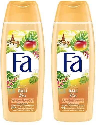 Fa - Gel Douche Corps - Island Vibes - Bali Kiss - Formule de pH neutre pour la peau - Testé sous contrôle dermatologique - Bouteille de 250 ml (Lot de 2)