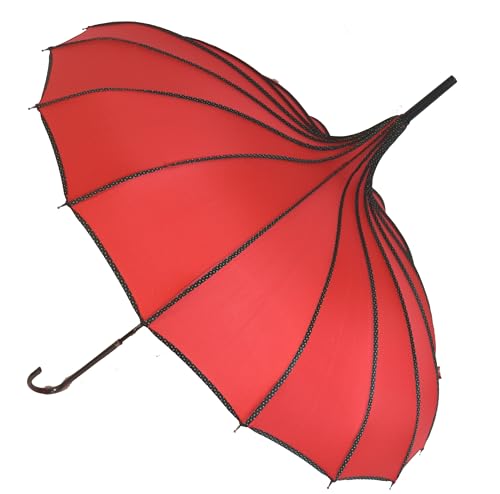 Ombrelle pagode rouge chic femme SOAKE pour sublimer les jours de pluie