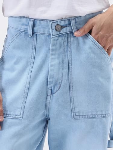 Image of Urbano Fashion Men's Loose Baggy Fit Cargo Carpenter Jeans with 6 Pockets Non-Stretchable