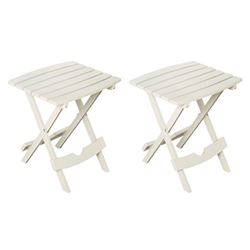 Adams Manufacturing 8500-48-4702 Plastic Quik-Fold Side Table 2 Pack, White