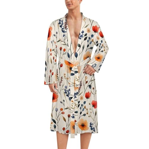 Peignoir de bain homme léger Kimono floral W vêtement de nuit